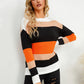 Striped Round Neck Dropped Shoulder Sweater