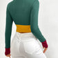 Color Block Round Neck Long Sleeve T-Shirt