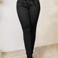 Lace-Up High Waist Jeans with Pockets