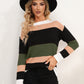 Striped Round Neck Dropped Shoulder Sweater