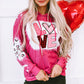 LOVE Heart Drawstring Dropped Shoulder Hoodie