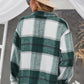 Plaid Button Up Dropped Shoulder Jacket