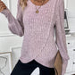 Ribbed Round Neck Long Sleeve Knit Top