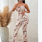 Printed Sleeveless Wide Leg Jumpsuit