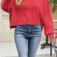 Round Neck Dropped Shoulder Sweater