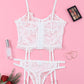 Lace-Up Frill Trim Lingerie Set