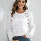 Decorative Button Long Sleeve Sweater