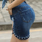 Full Size Buttoned Denim Skirt