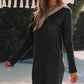 V-Neck Long Sleeve Mini Sweater Dress