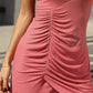 Ruched Round Neck Mini Tank Dress