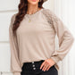 Round Neck Cutout Designed Lantern Sleeve Top