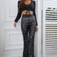 Double Take Sequin High Waist Flared Pants