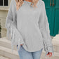 Fringe Round Neck Dropped Shoulder Sweater