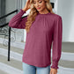 Frill Mock Neck Long Sleeve Blouse