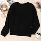 Waffle-Knit Pocketed V-Neck Blouse