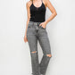 RISEN High Waist Distressed Straight Jeans