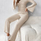 Ribbed Flare Sleeve Top and Pants Set