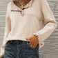 Ruffled Quarter-Button Sweater