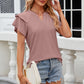 Eyelet Notched Short Sleeve T-Shirt