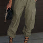 High Waist Drawstring Pants with Pockets