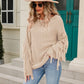 Fringe Round Neck Dropped Shoulder Sweater