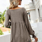 V-Neck Lantern Sleeve Blouse