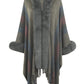 Color Block Fringe Detail Poncho