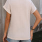 Cable-Knit Round Neck Short Sleeve T-Shirt