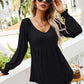 V-Neck Lantern Sleeve Blouse