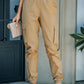 Elastic Waist Ankle-Length Cargo Joggers