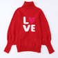 LOVE Turtleneck Batwing Sleeve Sweater