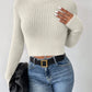 Ribbed Turtleneck Long Sleeve Sweater