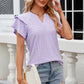 Eyelet Notched Short Sleeve T-Shirt