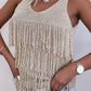 Fringe V-Neck Knit Tank