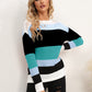 Striped Round Neck Dropped Shoulder Sweater