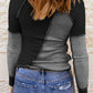 Color Block Round Neck Long Sleeve T-Shirt