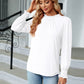 Frill Mock Neck Long Sleeve Blouse