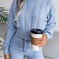 Cable-Knit Round Neck Sweater