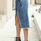 Slit Denim Skirt