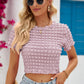 Round Neck Short Sleeve Crop Top