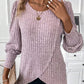 Ribbed Round Neck Long Sleeve Knit Top