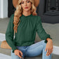 Frill Mock Neck Long Sleeve Blouse