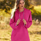 Textured Drawstring Tunic Hoodie