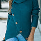 Decorative Button Mock Neck Sweater