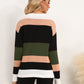 Striped Round Neck Dropped Shoulder Sweater