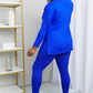 Zenana Ready to Relax Full Size Brushed Microfiber Loungewear Set in Bright Blue