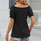 Eyelet Drawstring Short Sleeve T-Shirt