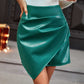 Ruched PU Mini Skirt