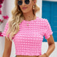 Round Neck Short Sleeve Crop Top