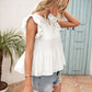 Lace Detail Round Neck Peplum T-Shirt